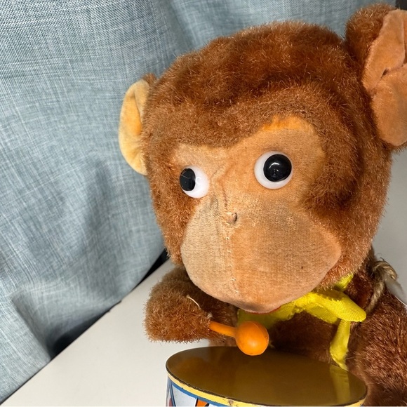 Brown and Yellow Plush Monkey with Drum Accessory - Picture 3 of 5